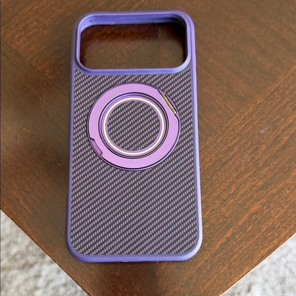 iPhone 17 pro max phone case with Purple 360 Magnetic Ring Phone Case -
